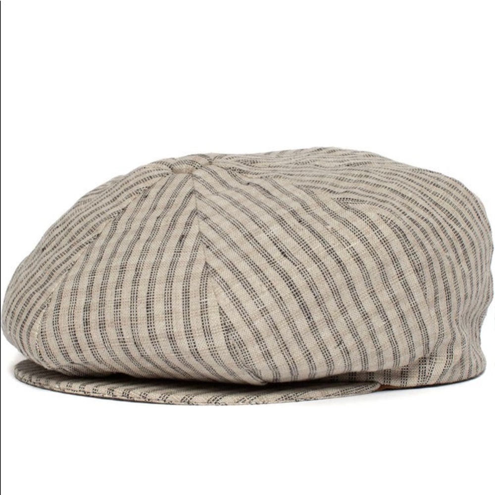 NWT Goorin Bros vintage style striped linen flat cap